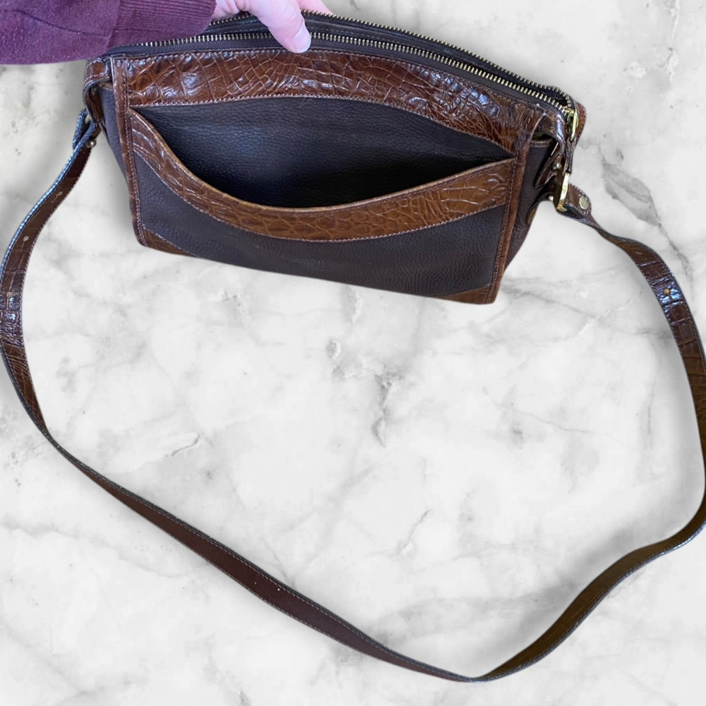 Brahmin made in USA gator leather crossbody